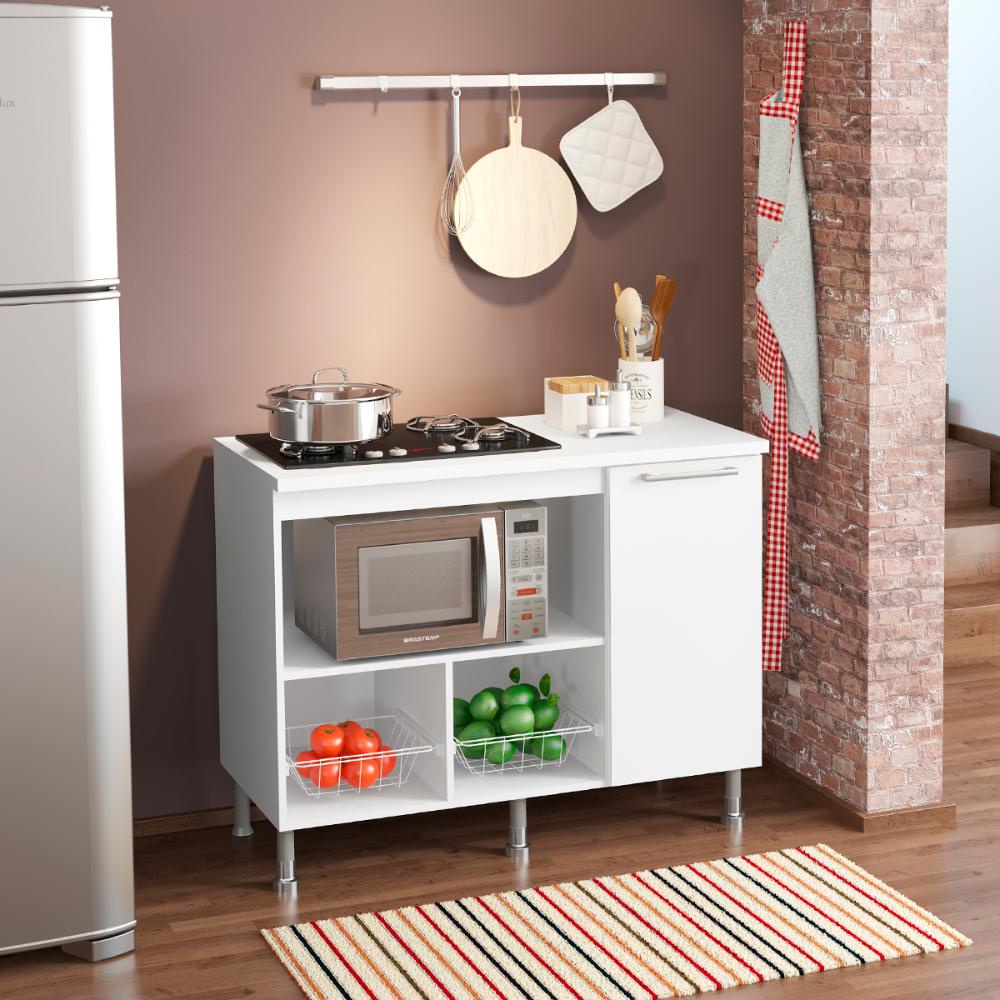 Balcão Para Cooktop Ditália BA-60 Branco - Home & Living
