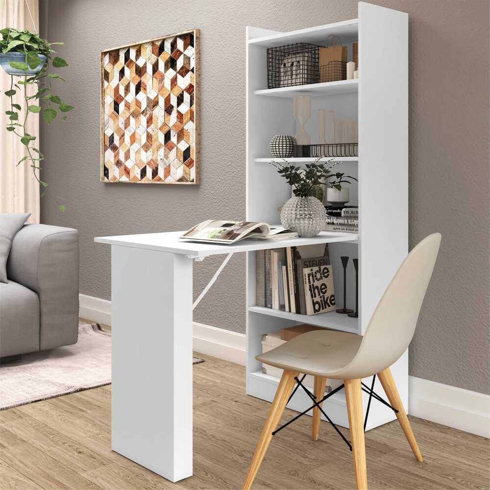 Armário multifuncional/multiuso com prateleiras e mesa retrátil com organizador Multimóveis em Oferta na Shopee