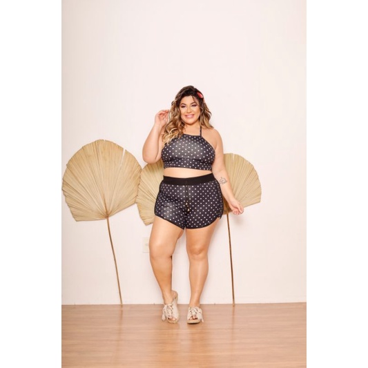 Conjunto Short Feminino Saida De Praia + Biquíni (3 Peças) / Roupa De Praia Evangélica