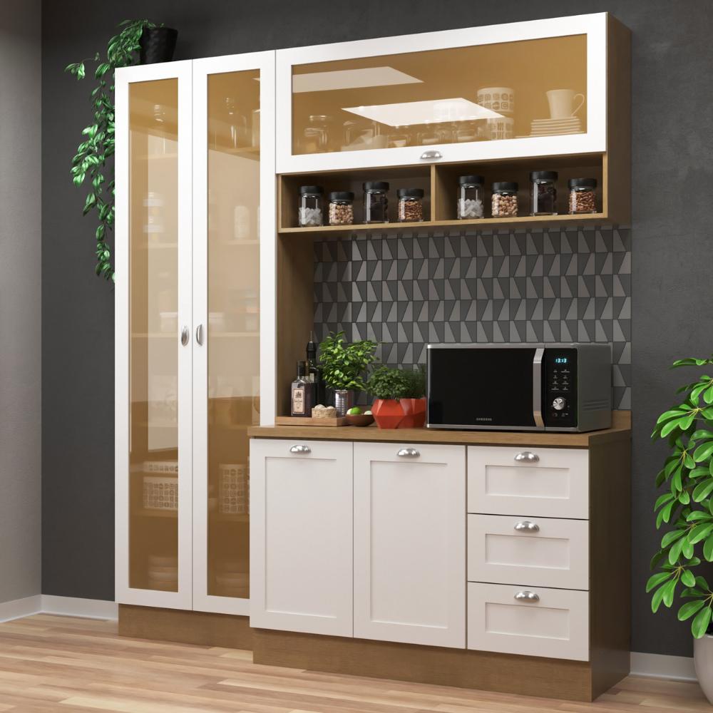 Armário de Cozinha Completo Ditália Denver 3 pc Rv/Br D9 em Oferta na Shopee