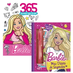 Kit Livro Barbie Meu Diário e 365 Desenhos para Colorir
