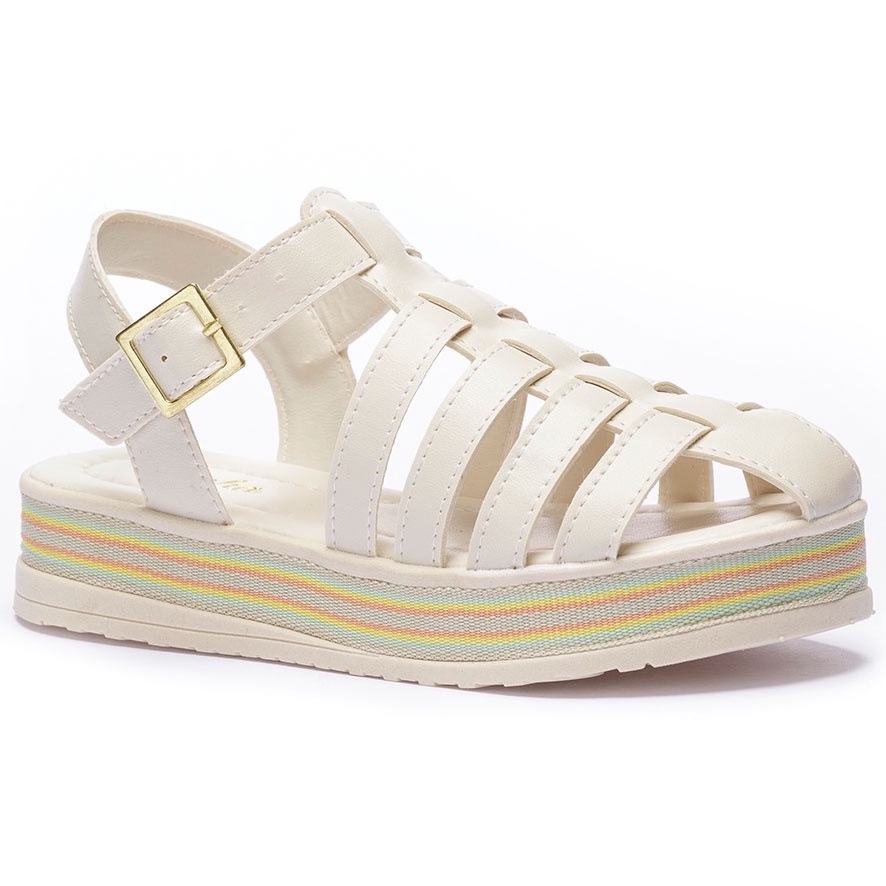 Sandália Feminina Infantil Anabela Tininha Plataforma Flatform Salto Fisherman
