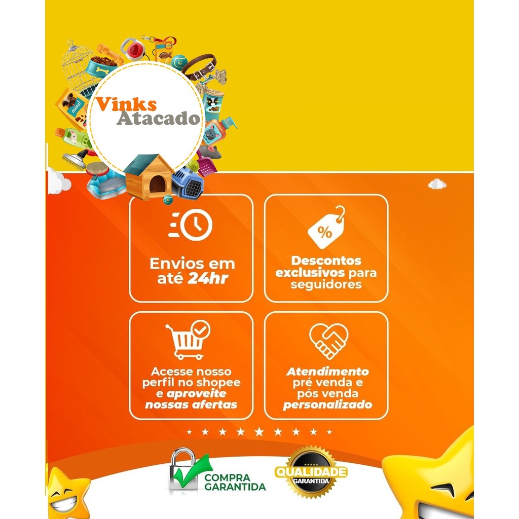 Kit 6 Comedouro 100ml Cristal 2 Furos Com Aba Gancho Para Passarinhos Aves Cánario Periquito Tizil Coleiro Pintassilgo