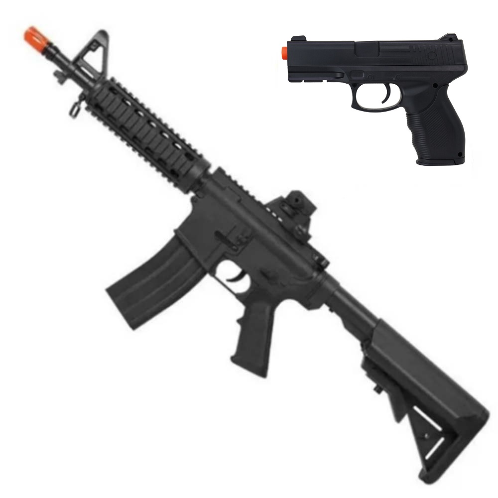 Rifle De Airsoft Spring Vigor M4a1 + Pistola Glock V310 6mm Shopee Brasil