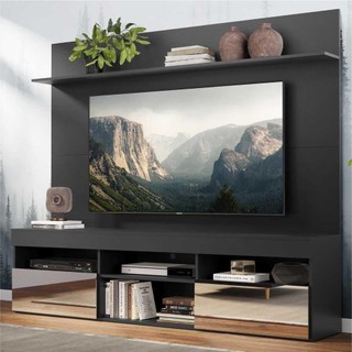 Rack com Espelho e Painel TV 65" com Prateleira Madri Multimóveis Preto em Oferta na Shopee