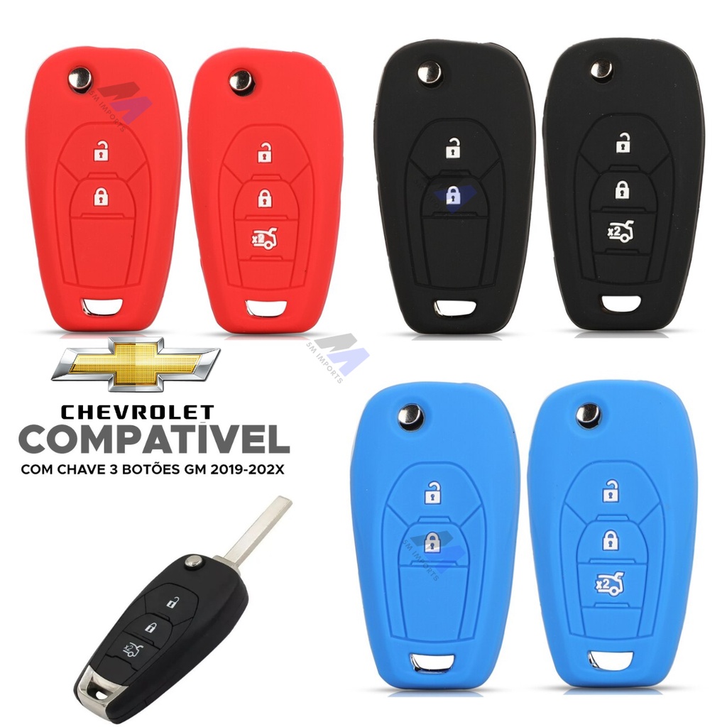 Capa de Silicone para Chave canivete Chevrolet Gm Onix e Onix Plus 2020 ...