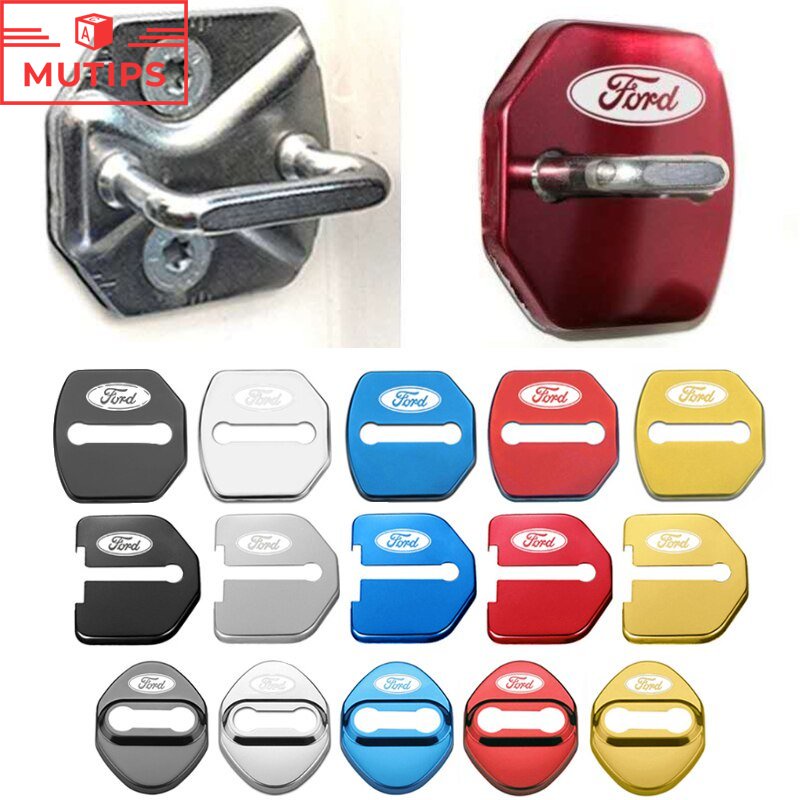 4Pcs/Conjunto Para Capa De Proteção Da Fechadura Porta Do Carro Ford Estojo De Aço Inoxidável Ka Focus mk2 Ranger Nova Borda Ecosport Fiesta Fusion