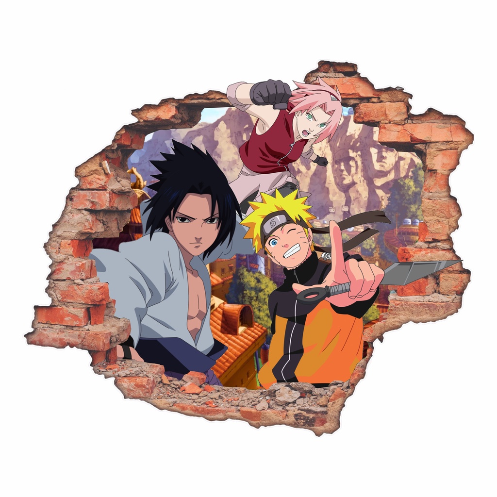 Adesivo Decorativo de Parede Naruto Sasuke Sakura (cod.nss1)