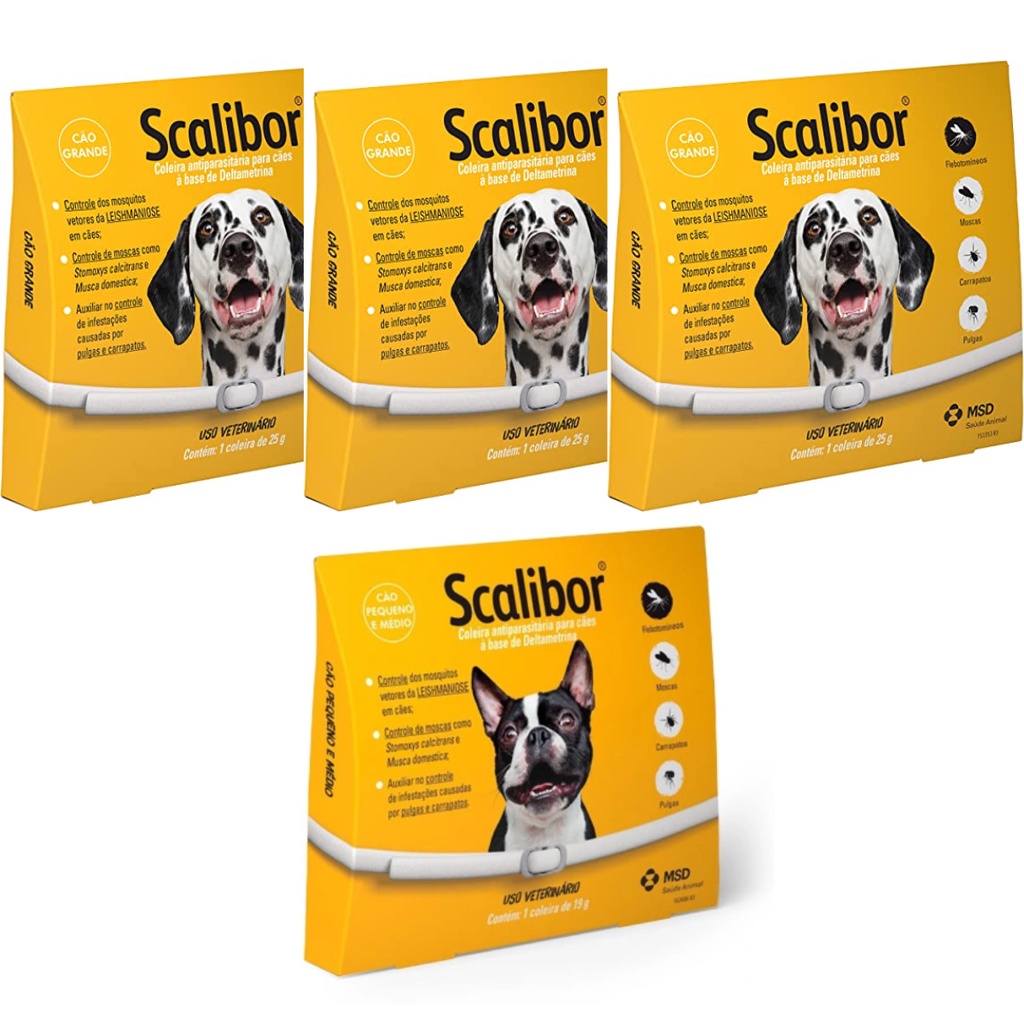 3 Coleira Scalibor G 65CM +1 Scalibor P 48CM Leishmaniose em Oferta na Shopee