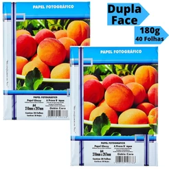 Papel Fotográfico Dupla face Foto 180g A4 Glossy Brilhante Resistente a Água 40 Folhas Masterprint