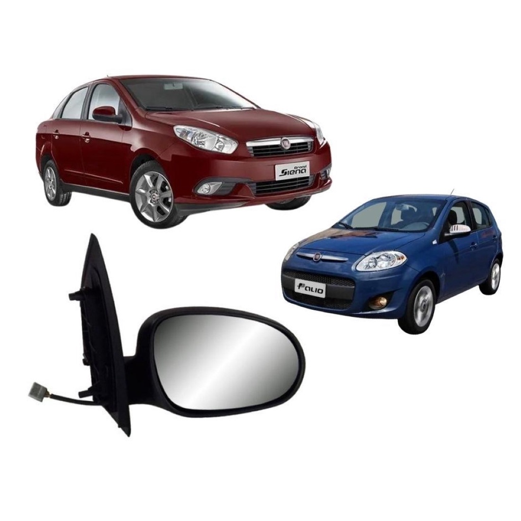 Espelho Retrovisor Fiat Palio e Grand Siena 2012 a 2017 Lado Direito Controle Elétrico