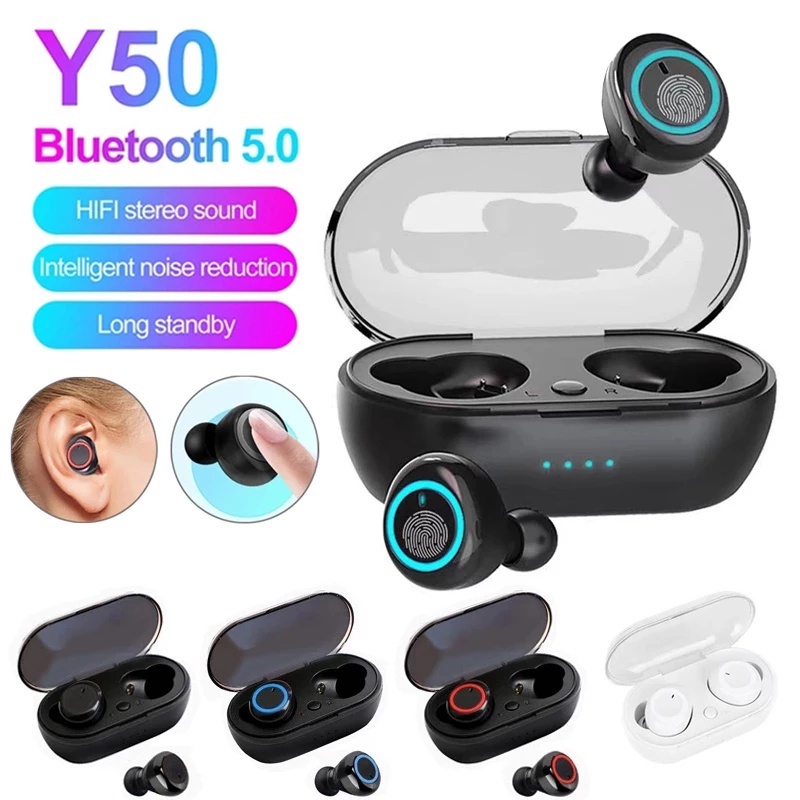 Y50 Fone De Ouvido Bluetooth Sem Fio TWS 5.0 Intra-Auriculares Touch ...