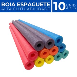 Kit 10 Boia Espaguete Flutuador Macarrão Piscina Água Praia Hidromassagem Resistente Flexível