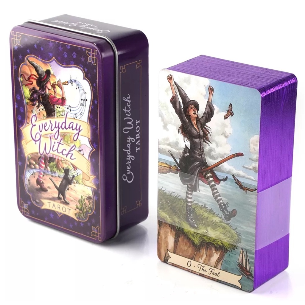 Everyday Witch Tarot Em lata Com Bordas Roxas Tarô Diário De Uma Bruxa Baralho de Cartas de Oráculo em Oferta na Shopee
