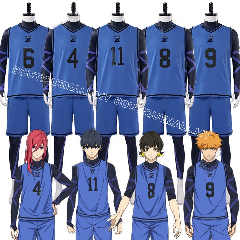 Anime Blue Lock Football Jersey Isagi Yoichi Cosplay Fantasia Equipe Z Conjunto De Roupa Esportiva No . 11 Bachira Meguru Chigiri Hyouma 8
