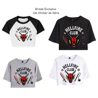 Camiseta Cropped Club Hellfire Algodão ou Poliéster