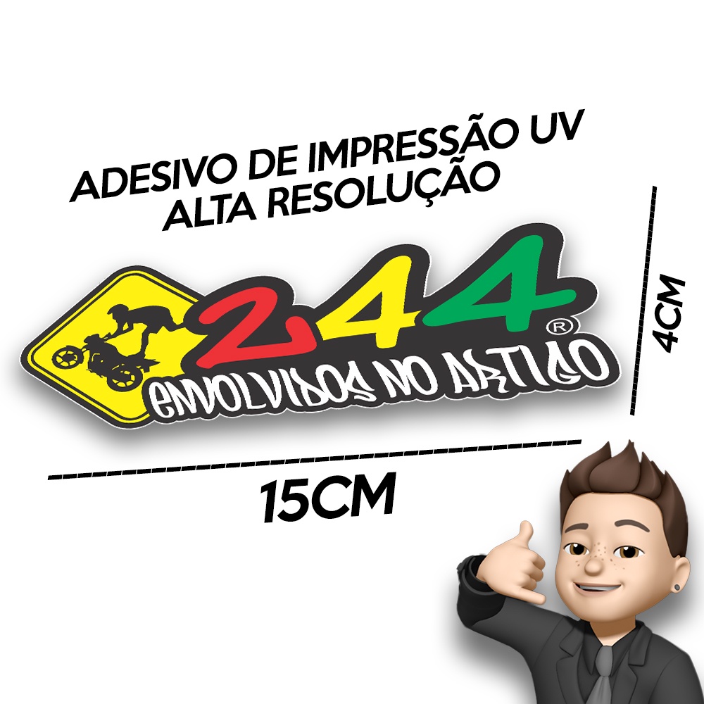 Adesivo 244 Grau envolvidos no artigo P/ Balança da moto, carenagem ...
