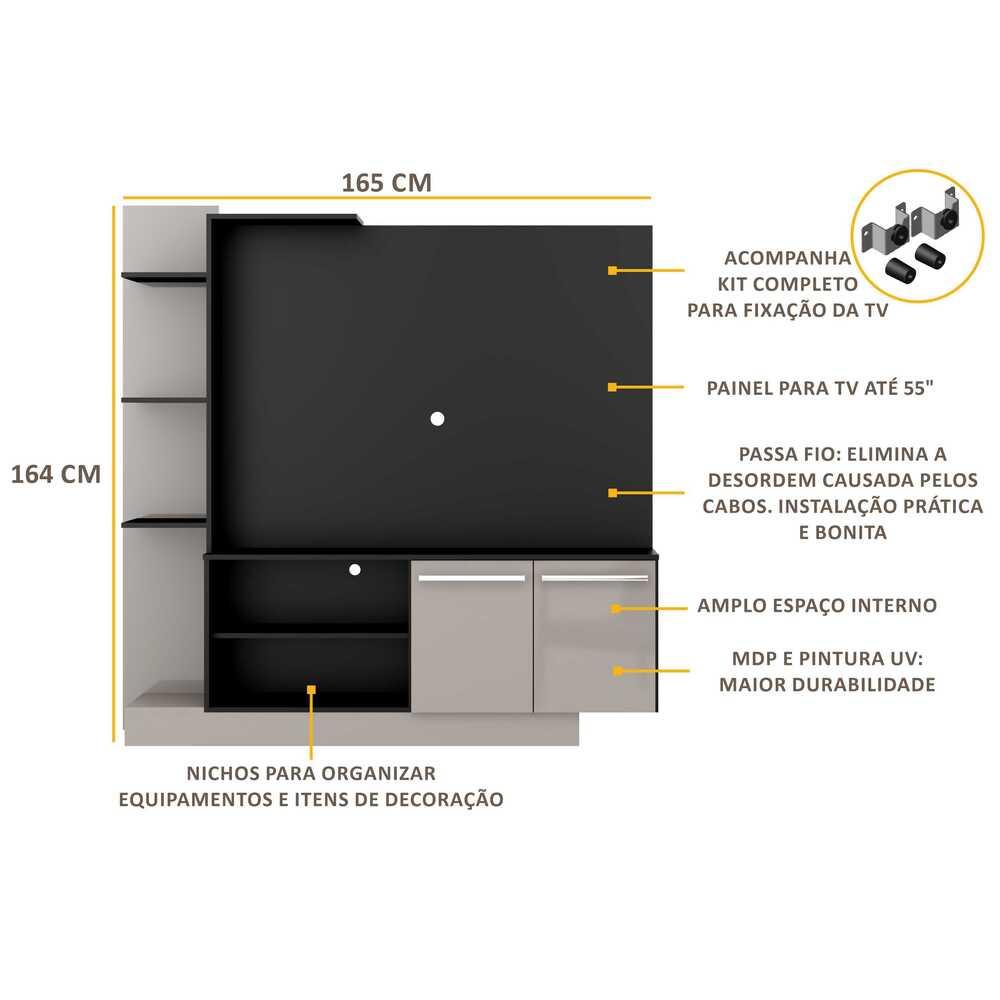 Detalhes do Estante com Suporte para TV até 55