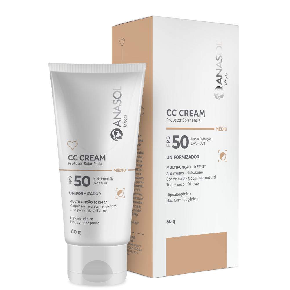 CC CREAM FACIAL ANASOL VISO FPS 50 MEDIO VEGANO 60G
