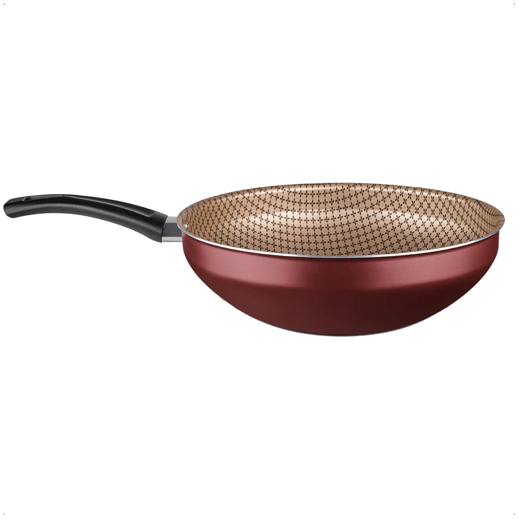 Panela Wok Antiaderente Flora Capacidade de 4,3 Litros Cereja Número 28 MTA - 8905 em Oferta na Shopee