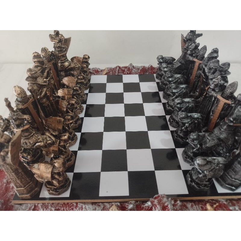 jogo de xadrez temático medieval mod 3 tabuleiro Dragão - Escorrega o Preço