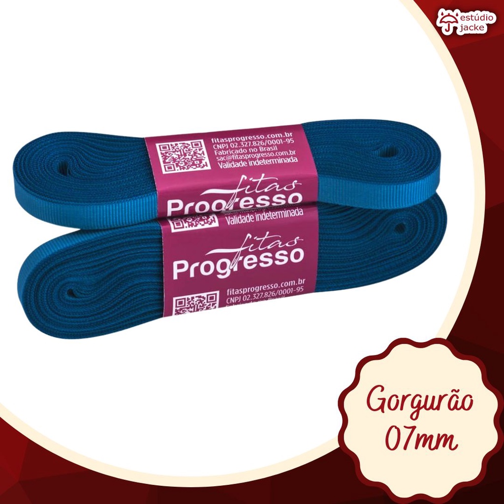 Fita de Gorgurão 7mm Progresso nº 1 | 10 Metros - Azul Turquesa