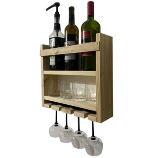 Bar Barzinho Adega Parede Rustico Porta Taça