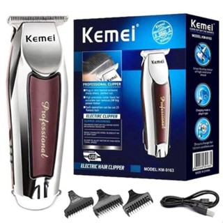 Máquina de Cortar Cabelo e Barba Acabamento Kemei Sem Fio Profissional KM-9163