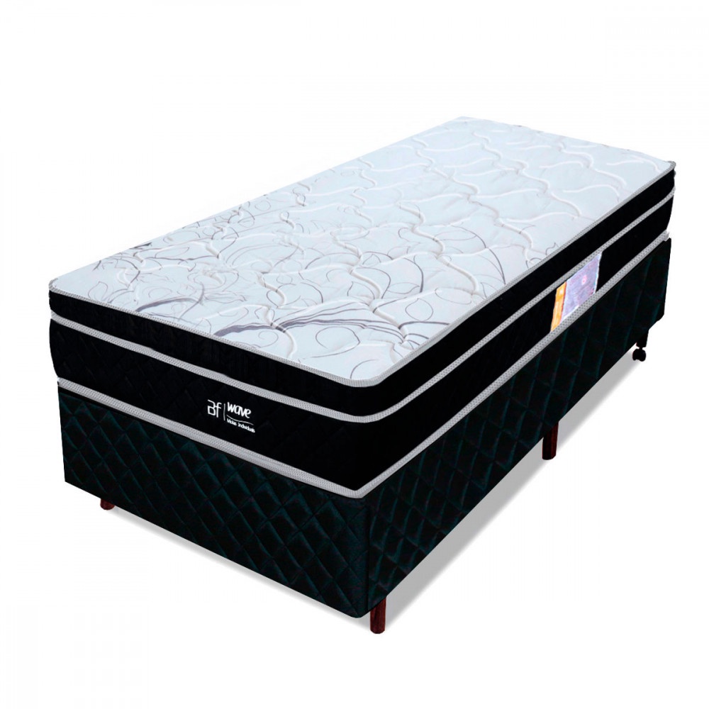 Cama Box Solteiro Molas Ensacadas Pillow Certificado Sonomar 88x188x57cm BF Colchões