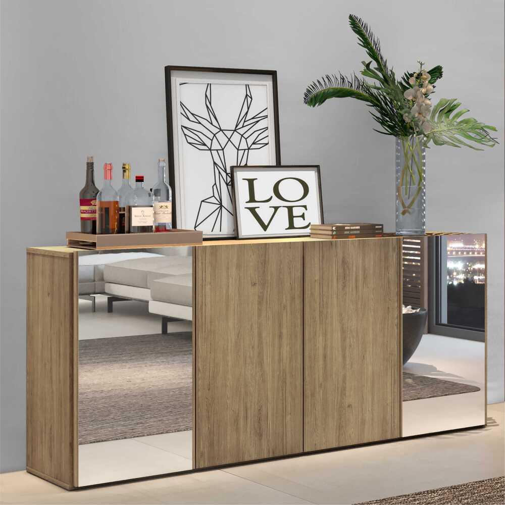 Aparador Buffet c/ Espelho Vegas Multimóveis Rustic - Home & Living