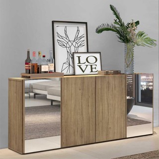 Aparador Buffet c/ Espelho Vegas Multimóveis Rustic em Oferta na Shopee