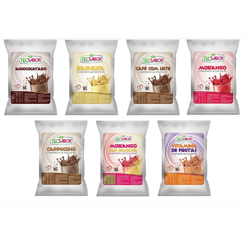 Bebida Láctea com leite em Pó 1Kg faz 10 litros TecSabor