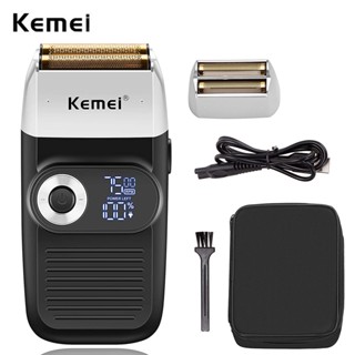 Barbeador De Folha Kemei Elétrico Sem Fio Barba Com Display LED Homens KM-2026 2027
