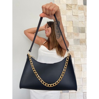 Bolsa Baguete Feminina Corrente de Lado Tiracolo Transversal de Ombro Pequena Estilosa Barata em Oferta na Shopee
