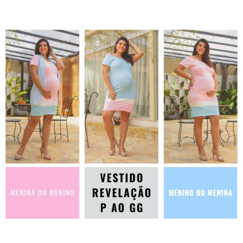 vestido gravida gestantes chá revelação