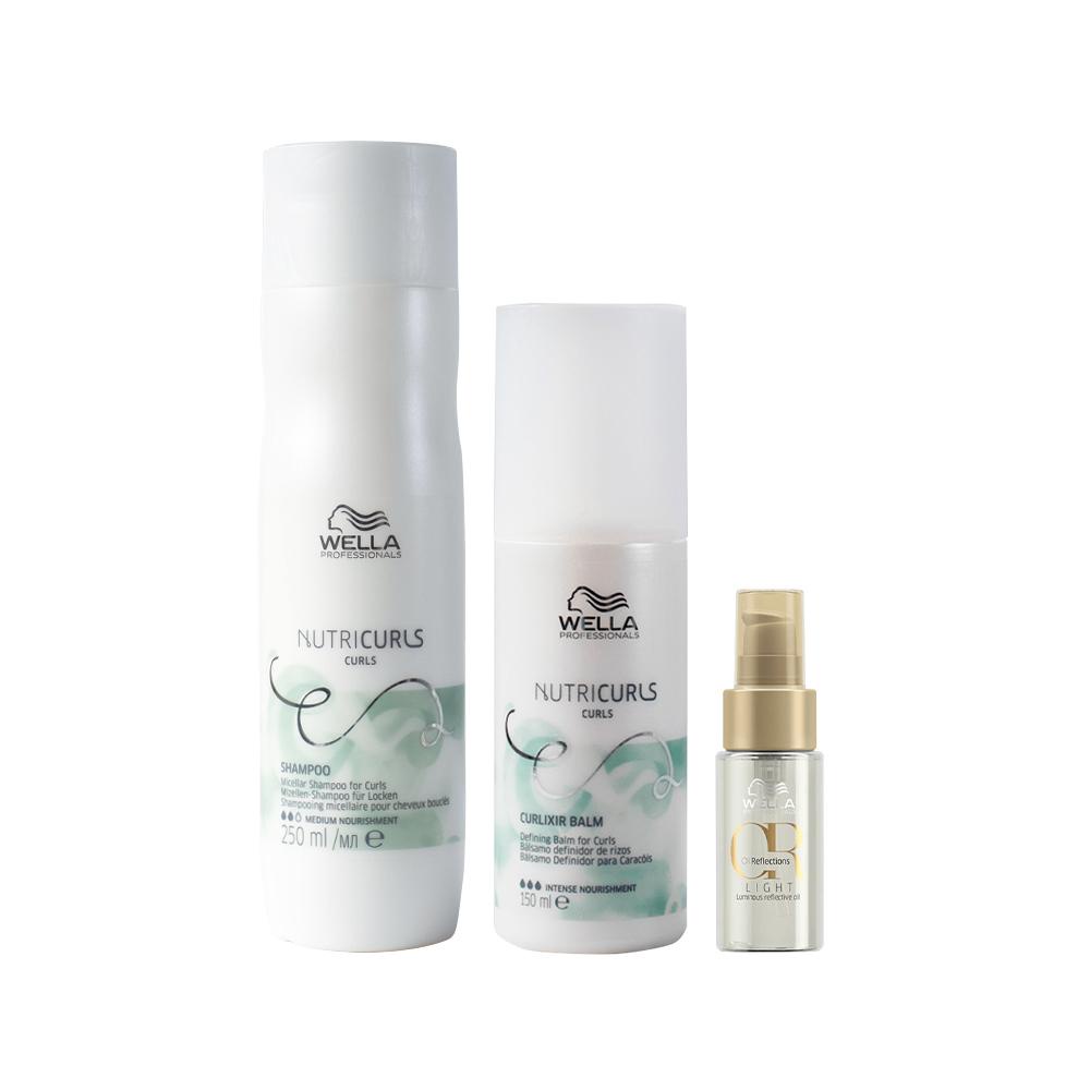 Kit Wella Professionals Nutricurls - Shampoo e Leave-in e Óleo Light