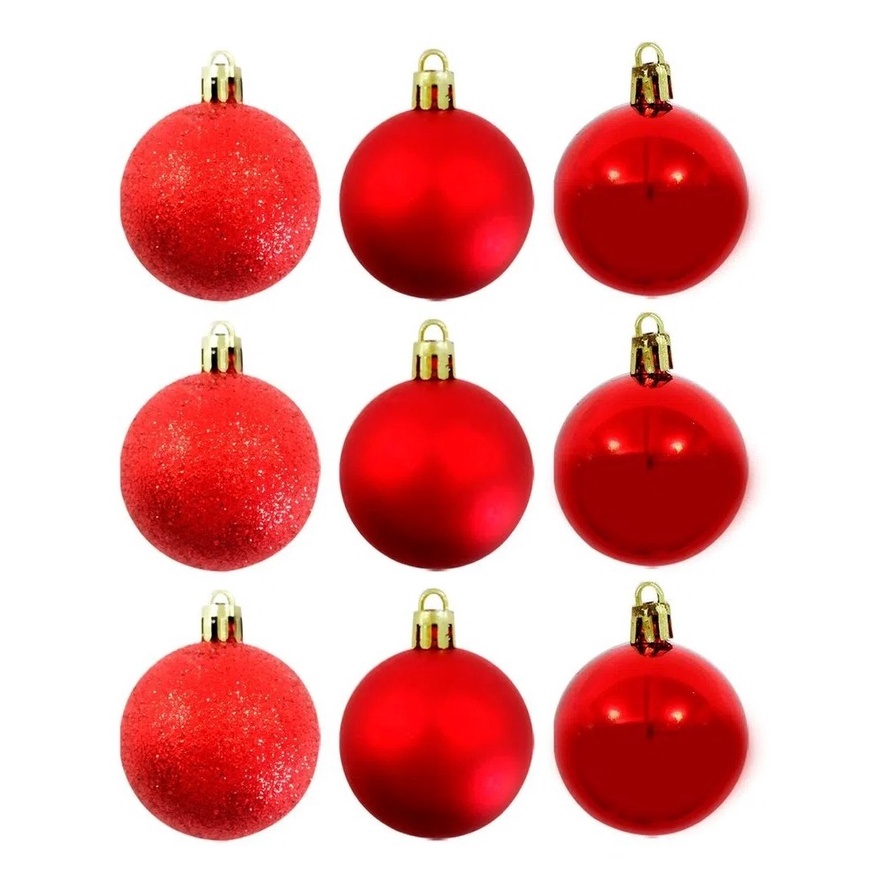 Kit Bolinhas Bola Árvore Natal Enfeite Decoração Pendurar Natalino