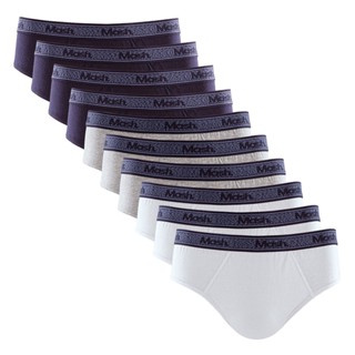 Kit com 10 Cuecas Slip Algodão com Elástico Bordado Mash