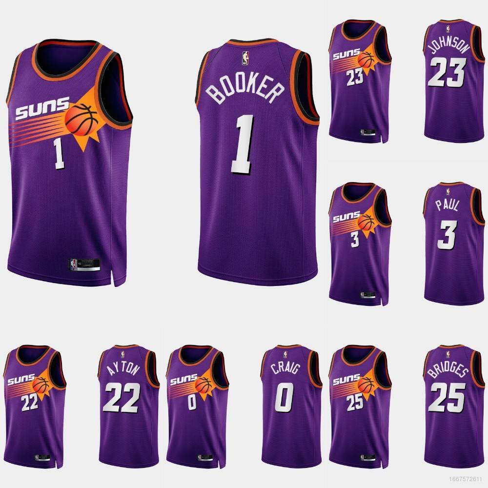 HQ1 22/23 Jersey Phoenix Suns Paul Johnson Pontes Livro Ayton Craig Basquete Colete Esportivo QH1