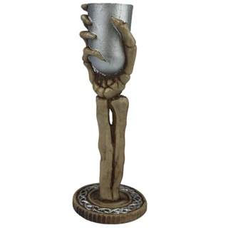 Castiçal Maozinha Suporte Para Velas Caveira Terror em Oferta na Shopee