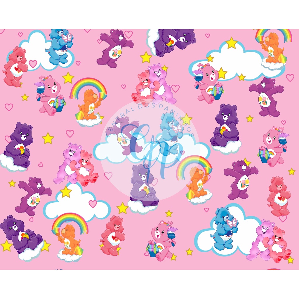 Tecido tricoline, microfibra ou gabardine - Ursinhos carinhosos - Fundo rosa - 0.50CM em Oferta na Shopee