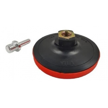 Disco Borracha 4'' M14 Com Velcro E Adaptador Vila