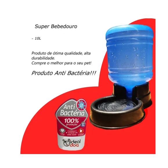 Bebedouro Automático para caes e gatos 10litros Preto - Pets REF 9