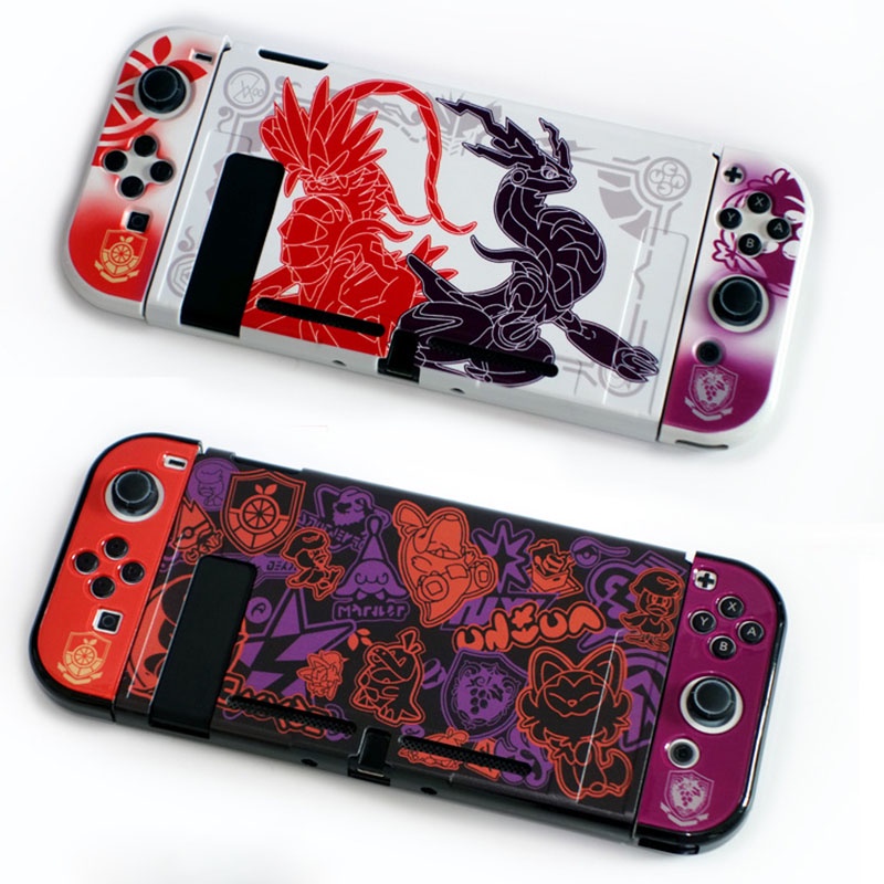 Capa Protetora Rígida Para Nintendo Switch Console E Controle Joy Con Pokémon Scarlet Violeta Versão
