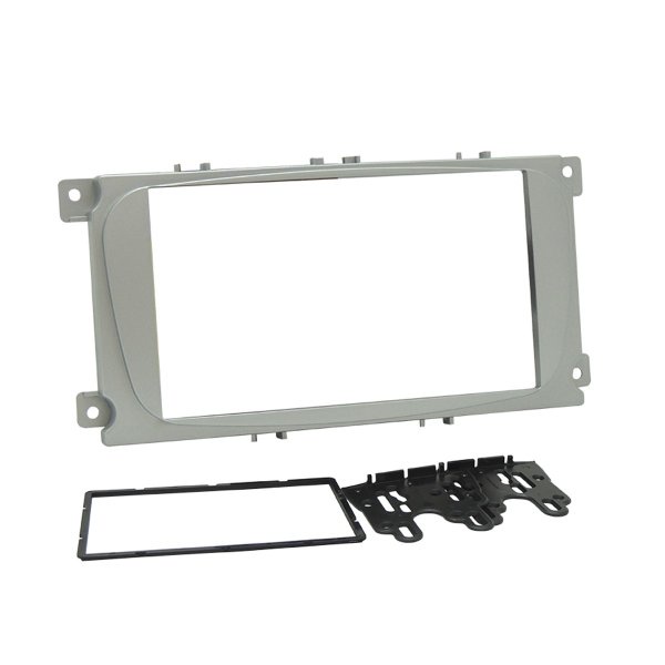 Moldura 2 Din Ford Focus 2009, 2010, 2011, 2012, 2013 - Prata