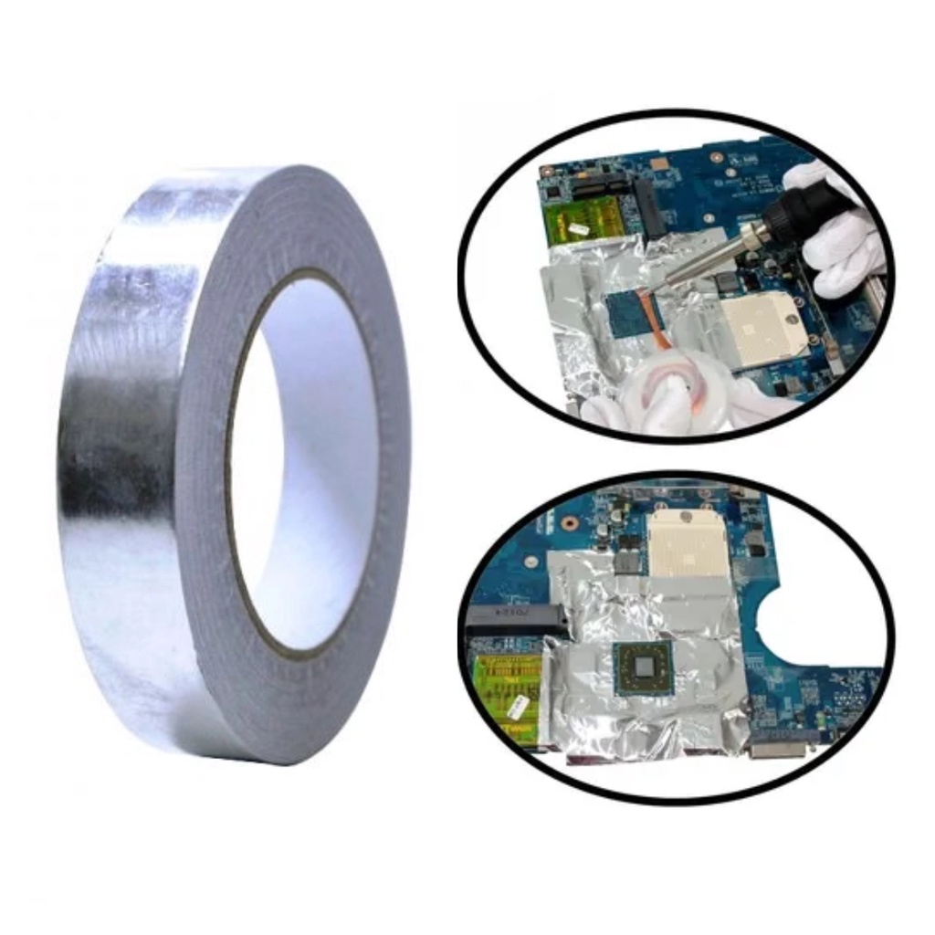 Fita Adesiva Alumínio Puro Térmica Blindagem Retrabalho 2,5 cm em Oferta na Shopee