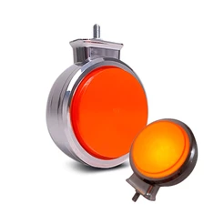 Lanterna Bojuda Foguinho LED Âmbar Laranja Cromada 12V 24V