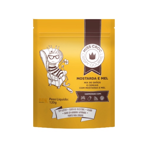 Kit 3X: Granola Crispy Mostarda e Mel Sachê Miss Croc 120g