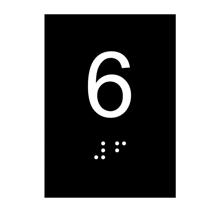 KIT 10 PLACAS BRAILE PS DO 6? ANDAR ELEVADOR PRETO