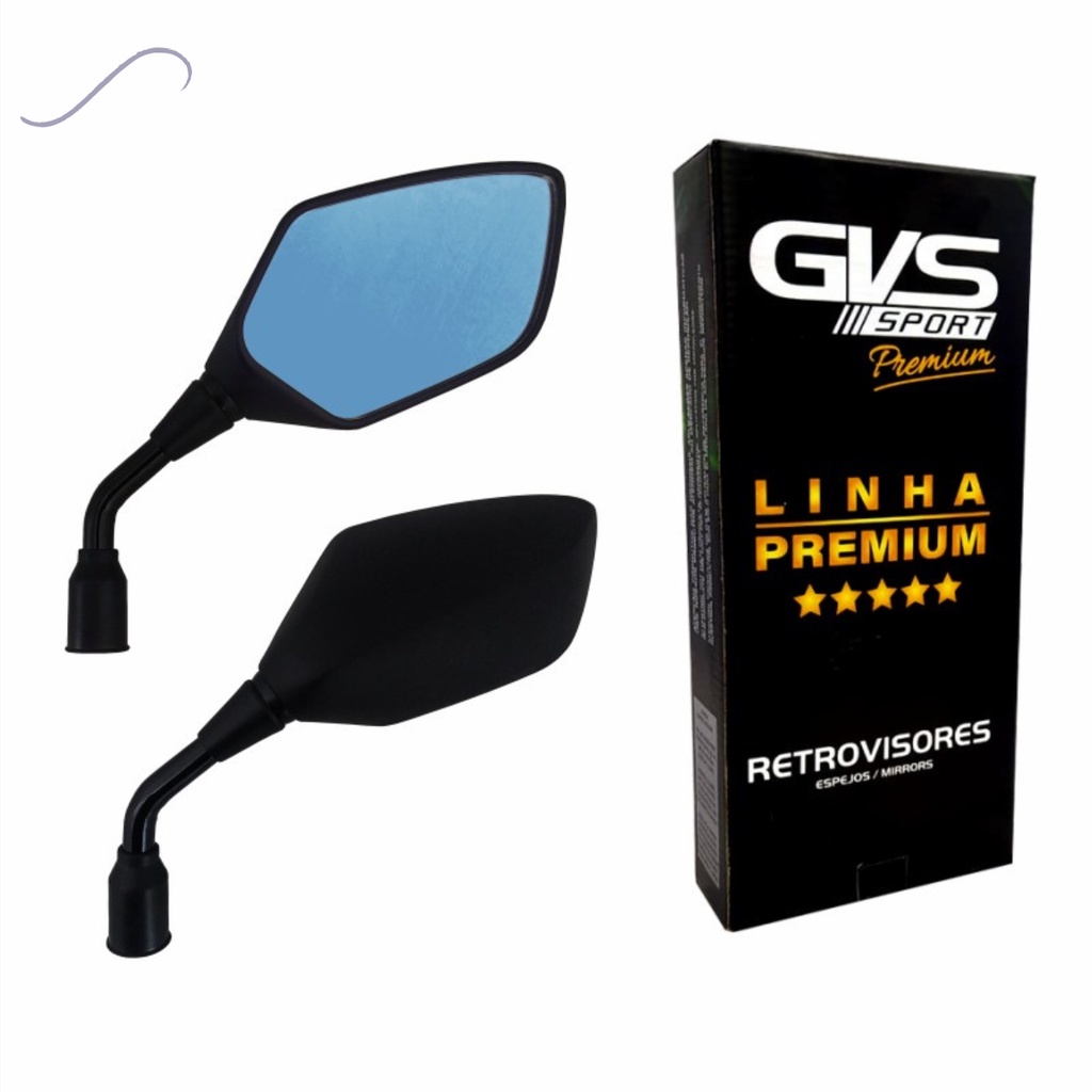 Retrovisor GVS XRE 300 19-23 Lente Convexa Azul Rosca Honda em Oferta na Shopee